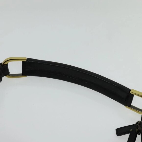 GUCCI Web Sherry Line Shoulder Bag Canvas Black Gold 73884 Auth gh324 - Picture 8 of 15